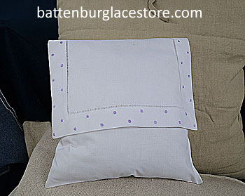 Envelope Pillow. Swiss Polka dot SWEET LAVENDER color.12 in.